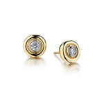 0.70 Carat Total Weight Bezel-Set Round Brilliant Cut Diamond Studs