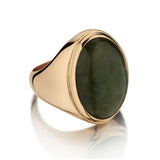 Men's 18KT Rose Gold Oval-Shaped Bezel-Set Jade Ring