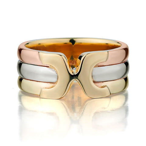Tri -colour Band in 14kt Gold.