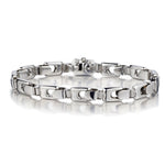 18KT White Gold Luxury Fulkro Solid Fancy Link Bracelet