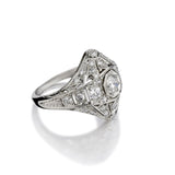 1.00 Carat Total Weight Old European Cut Diamond Vintage Ring