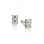 0.60 Carat Total Weight Emerald Cut Diamond Stud Earrings