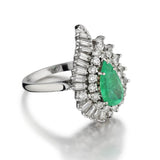 2.00 Carat Green Emerald And Diamond Cocktail Cluster Ring