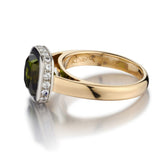 Richard Booth 3.50 Carat Cushion-Shaped Green Tourmaline Ring