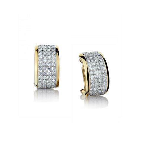 2.70 Carat Total Weight Round Brilliant Cut Diamond Hoop YG Earrings