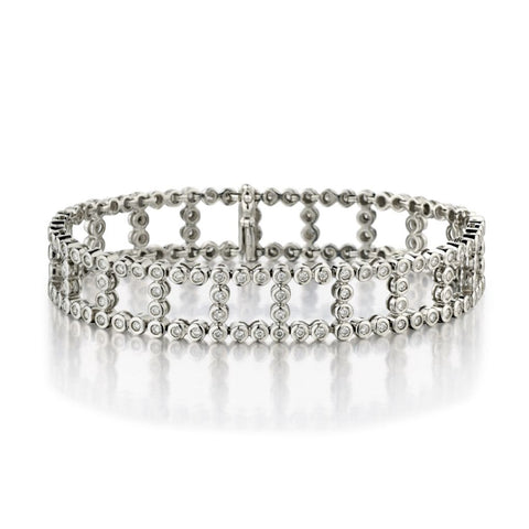 14kt White Gold Round Brilliant Cut Diamond Bracelet.2.50 ct TW