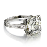 3.60 Carat Old-European Cut Diamond Art-Deco Engagement Ring