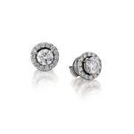 14kt w/g  Diamond Stud Earings 2 x 0.80tw with Diamond Jackets