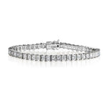 11.92 Carat Princess Cut Diamond White Gold Tennis Bracelet