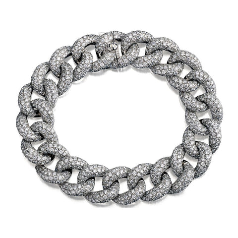 20.20 Carat Total Weight Round Brilliant Cut Diamond Pave Bracelet