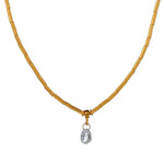 GURHAN 24Kt Dew Necklace With a Single Diamond.