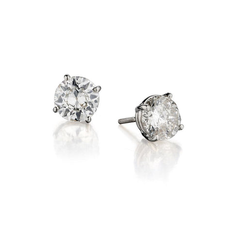 Ladies 14kt white gold diamond stud earings 2 x 3.45ct Tw