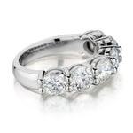 Ladies 18kt White Gold Diamond Half Eternity Band.  3.60ct Tw .