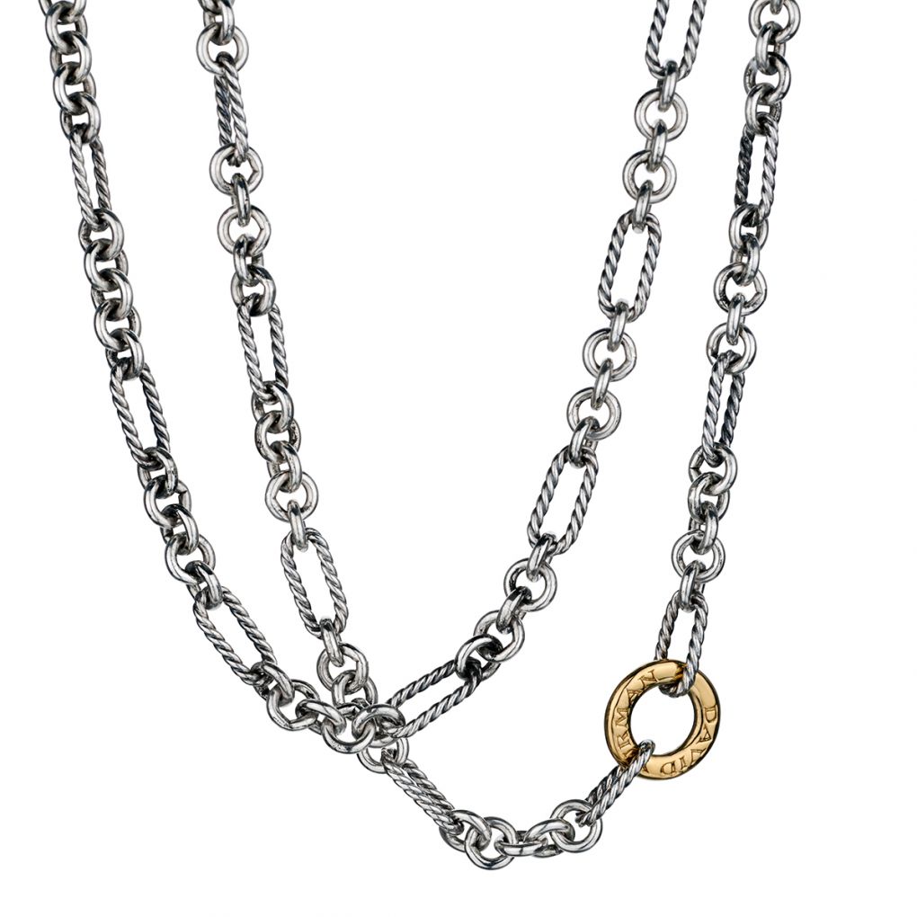 David Yurman Petite X Bar Necklace with Pavé Diamonds