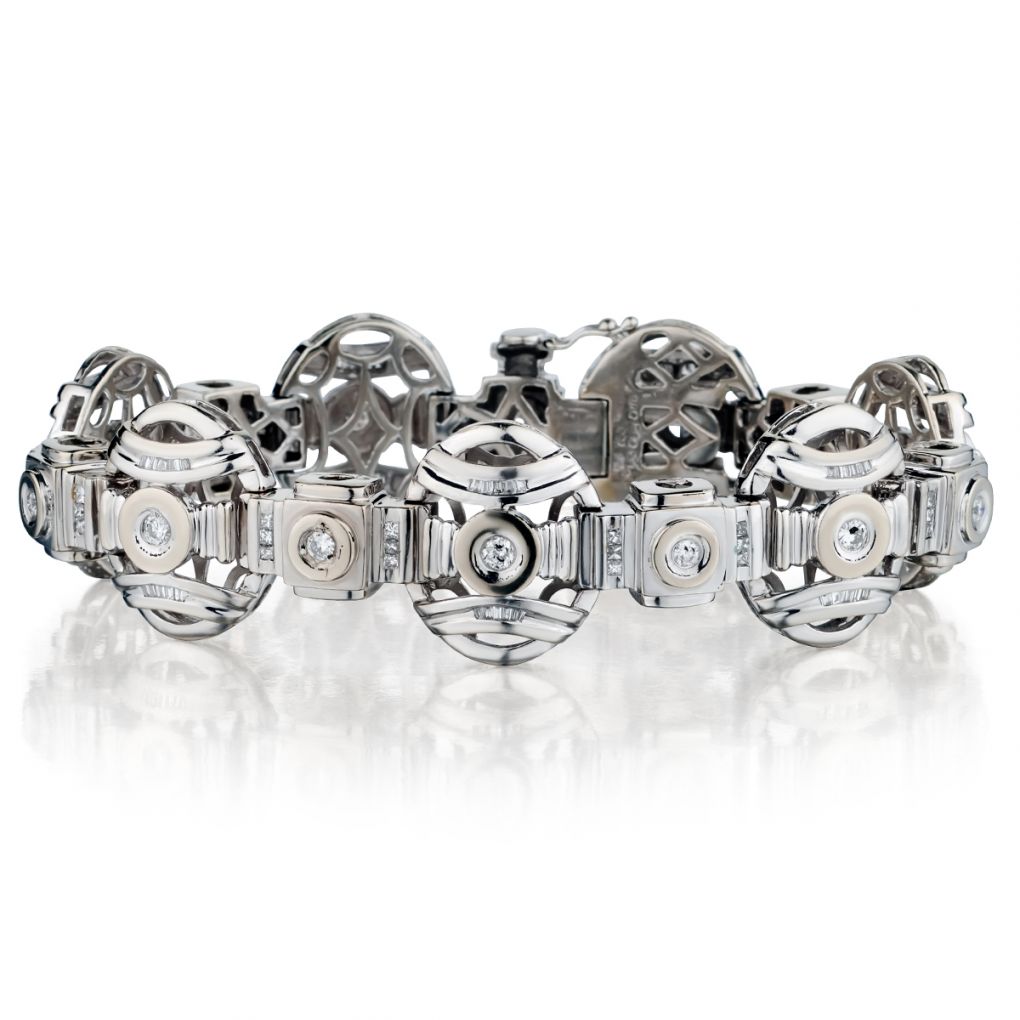 18KT White Gold & Diamond 'LOVE' Block Letter Bracelet – Van Rijk