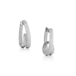 Ladies diamond swirl hoop earings. 2.50ct Tw Brilliant cut diamonds