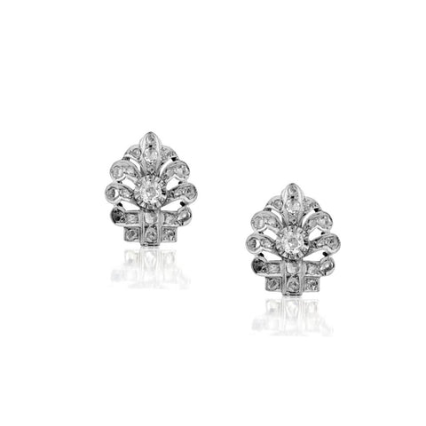 Vintage Platinum and Gold diamond earings.