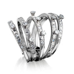 LADIES 14kt White Gold Five Band Diamond Ring.0.80ct Tw