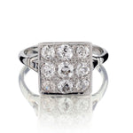 Ladies Platinum Vintage Old Mine Cut Ring. Circa 1905-1910