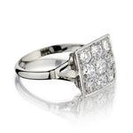 Ladies Platinum Vintage Old Mine Cut Ring. Circa 1905-1910