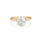 Ladies Vintage 14kt Yellow Gold Diamond Solitaire Ring.  2.05ct  European Cut.