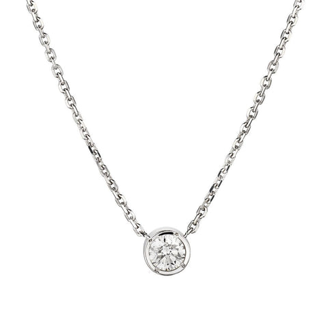 Ladies 18kt W/G Diamond Solitaire Pendant. 1.01 Carat Weight.