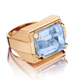 Ladies Retro Aquamarine Cocktail Ring .12.80 Carat Weight