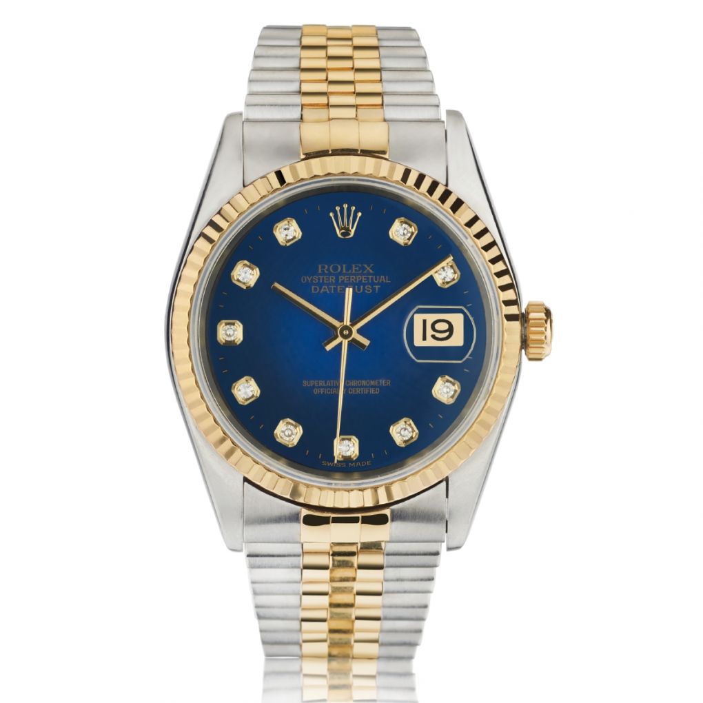 Rolex Oyster Perpetual Datejust Blue Diamond Dial Watch – Van Rijk