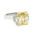 3.75 Carat Fancy Yellow Radiant Cut Diamond Ring