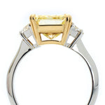 3.75 Carat Fancy Yellow Radiant Cut Diamond Ring