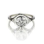 1.80 Carat Old-Mine Cut Diamond Bezel-Set Vintage Ring