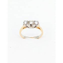 Ladies 18kt Yellow Gold Trinity Three Stone Diamond Ring. 0.45ct Tw