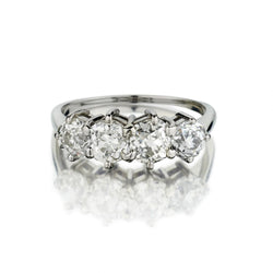 2.70 Carat Total Weight Old-Mine Cut Diamond Four-Stone Ring