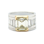 5.02ct Emerald Cut Diamond Half-Bezel Set Ring