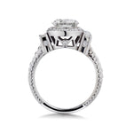 1.66 Carat Round Brilliant Cut Diamond Halo Set Engagement Ring