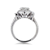 1.66 Carat Round Brilliant Cut Diamond Halo Set Engagement Ring