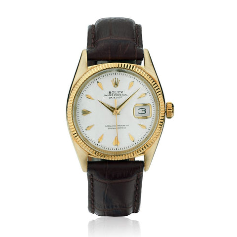 Rolex Oyster Perpetual Datejust 18KT Yellow Gold 1950's Watch