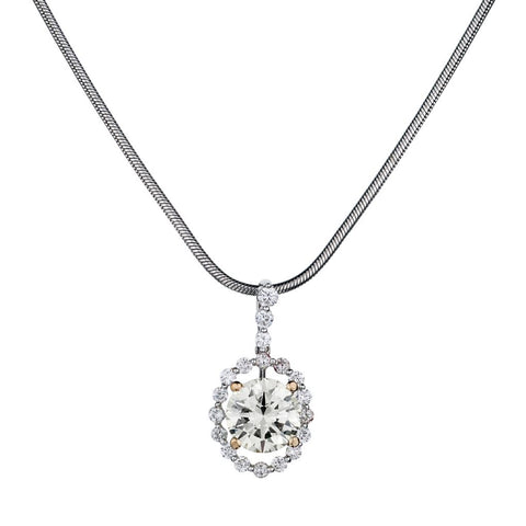 Ladies 18kt white gold diamond pendant .1.45 Brilliant cut