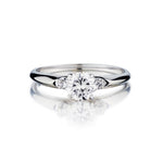 0.56 Carat Round Brilliant Cut Diamond Mid-Century Ring