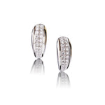 2.00 Carat Total Weight Pave-Set Diamond WG Hoop Earrings