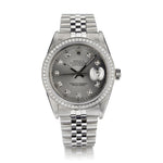 Rolex Oyster Perpetual Datejust S/S Diamond Bezel And Dial Watch