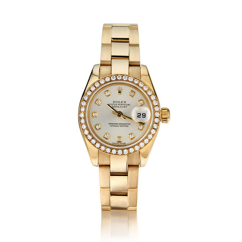 Rolex Oyster Perpetual Factory Diamond Dial and Bezel Datejust 26MM Watch