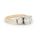 3 -Stone Diamond Ring in 14kt Yellow Gold