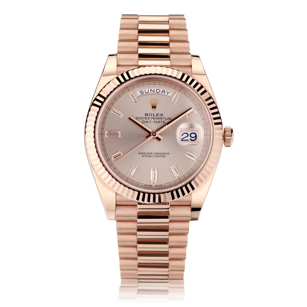 Rolex Oyster Perpetual Day-Date 40 Everose Gold & Diamond Watch – Van Rijk