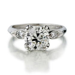 Art-Deco 1.78 Carat Old-European Cut Diamond Platinum Vintage Ring. Art Deco
