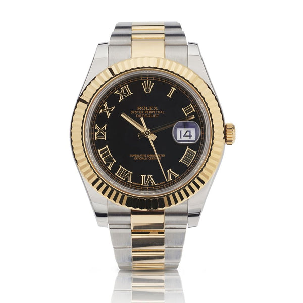 Rolex Oyster Perpetual Datejust 36MM Two-Tone Black Dial Watch – Van Rijk