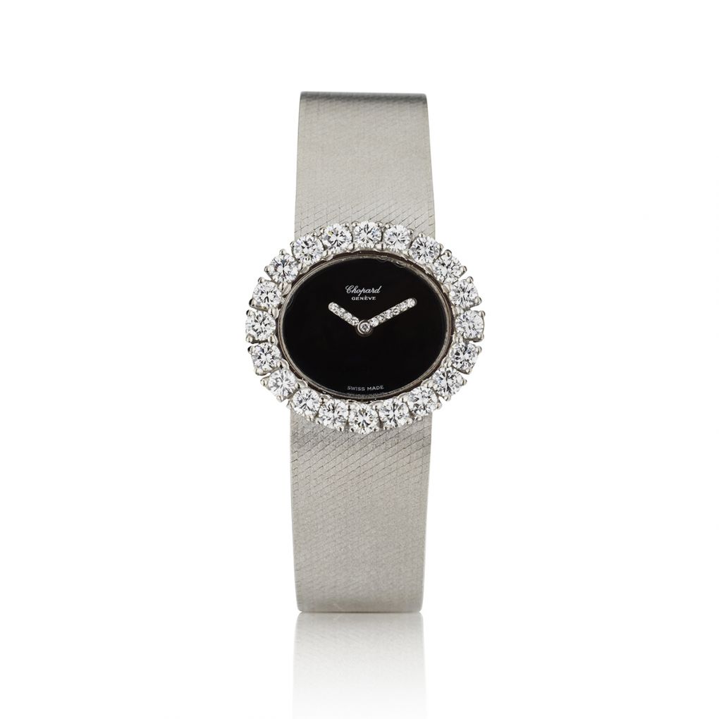 Chopard 18KT White Gold And Diamond Oval Dress Watch Van Rijk