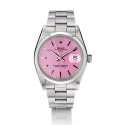 Rolex Oyster Perpetual Date Custom Pink Dial Watch