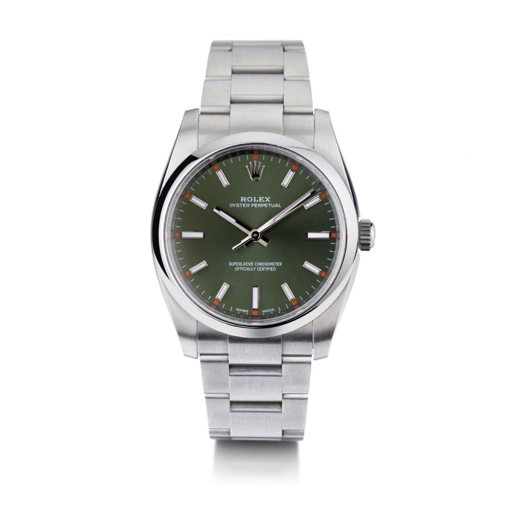 Rolex oyster perpetual hot sale olive green