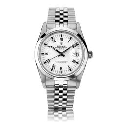 Rolex Oyster Perpetual Date Stainless Steel White Dial Watch